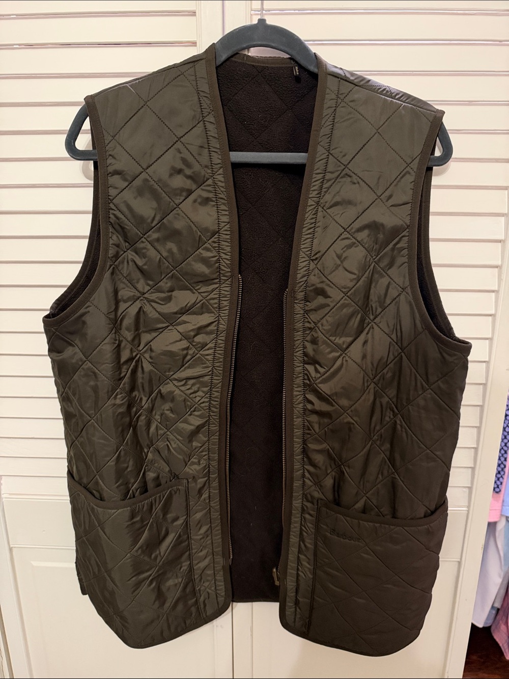 Barbour Quilted Men's Vest in Olive Green